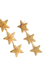 Myra Trio Star Golden Earrings