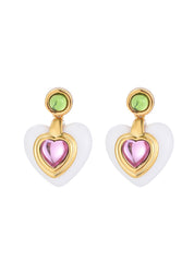 Roxy Pink Heart Earrings