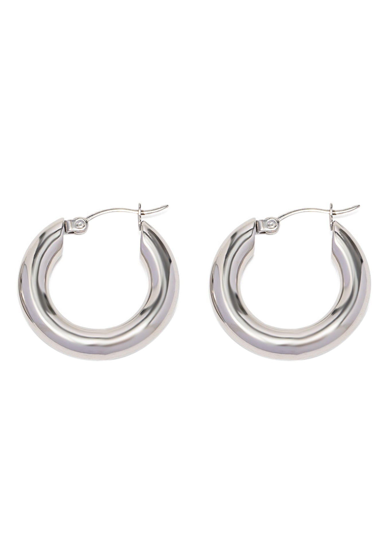 Karl Silver Hoop Earrings