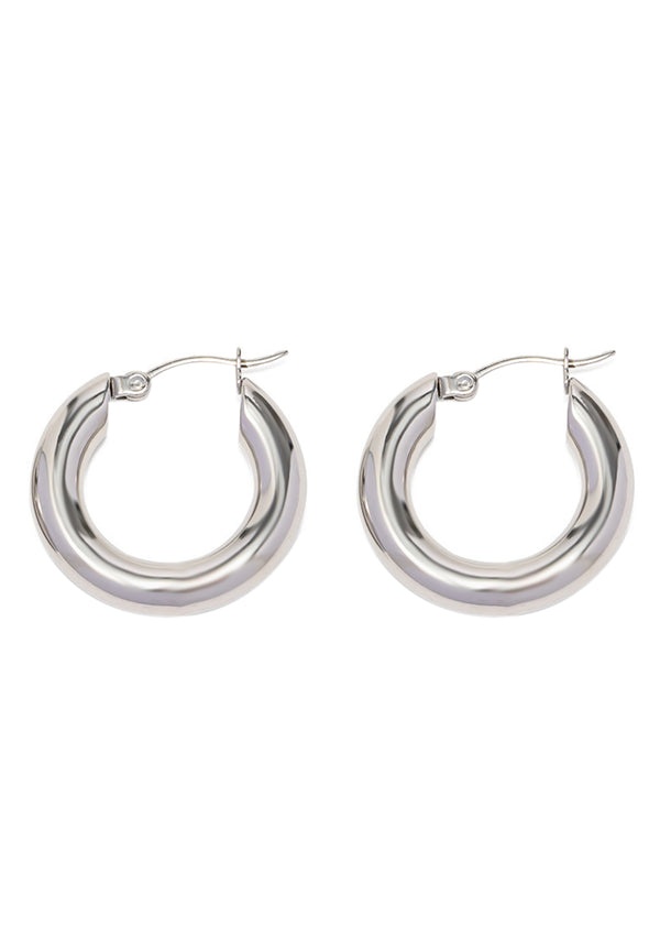 Karl Silver Hoop Earrings