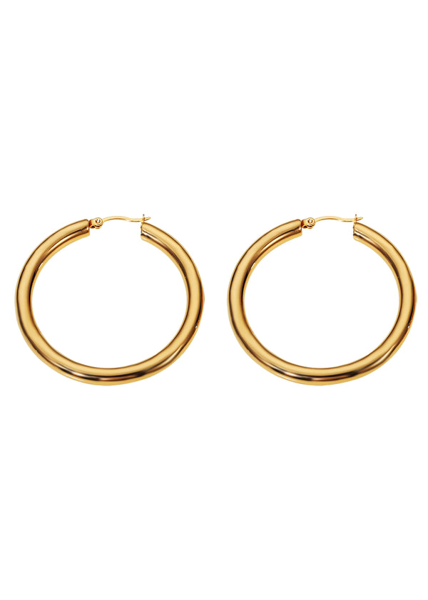 Karl L Golden Hoop Earrings