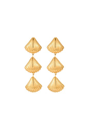 Myra Trio Shell Golden Earrings