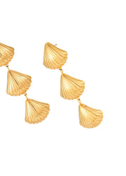 Myra Trio Shell Golden Earrings