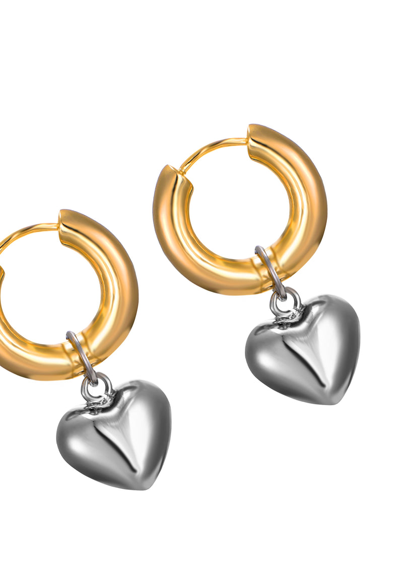 Selena Silver Love Golden Earrings
