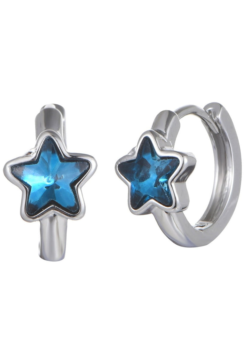 Jacob Blue Stars Silver Earrings