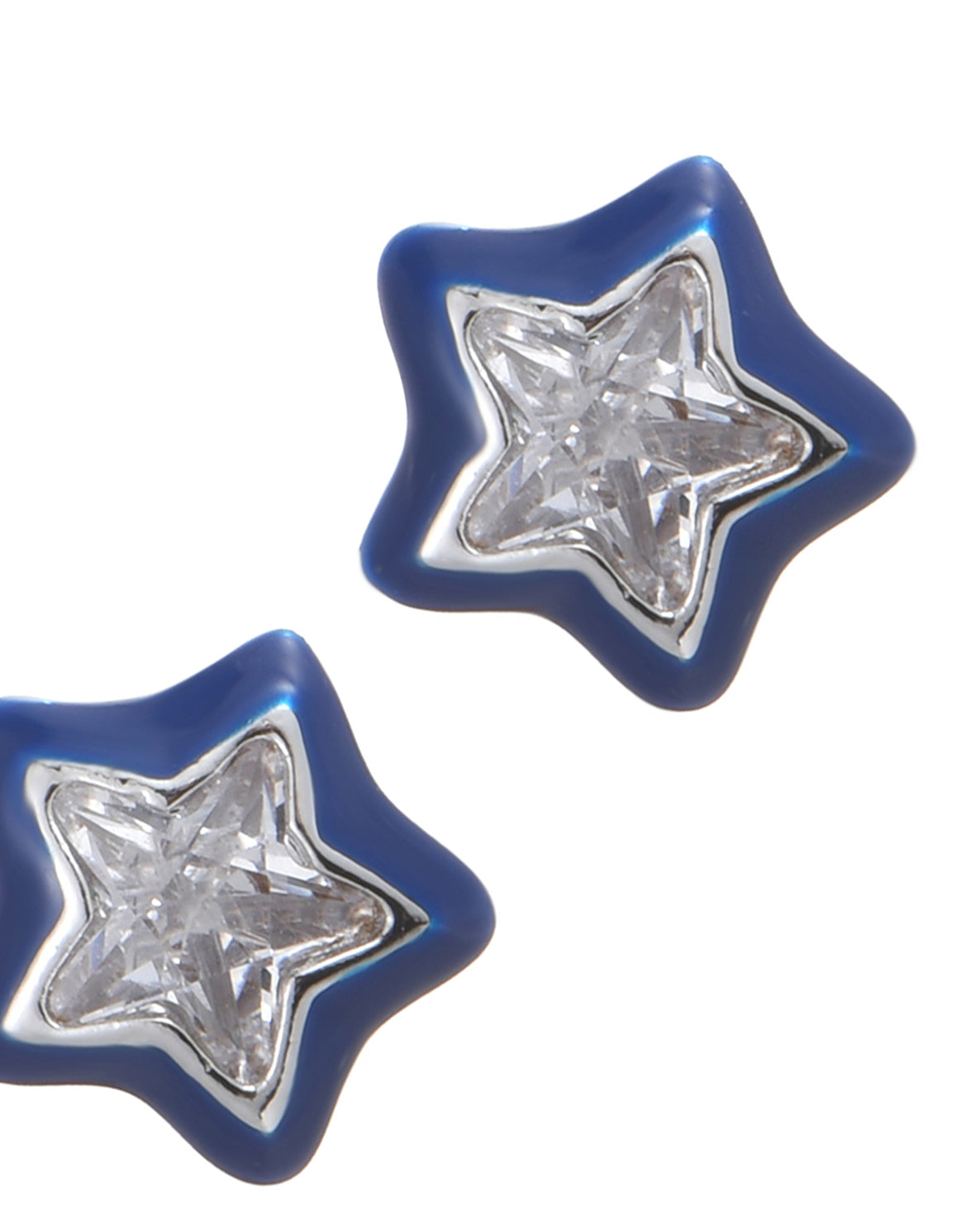 Jacques Blue Stars Silver Earrings