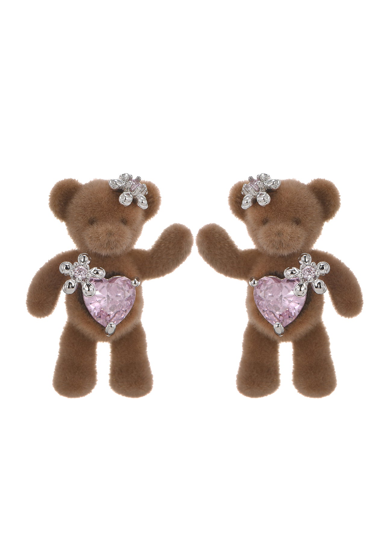 Hug Me Bear I Heart Earrings