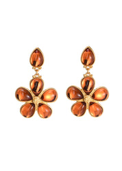 Midsummer Orange Flower Vintage Earrings