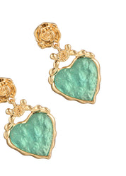 Midsummer Love In Mint Vintage Golden Eearrings