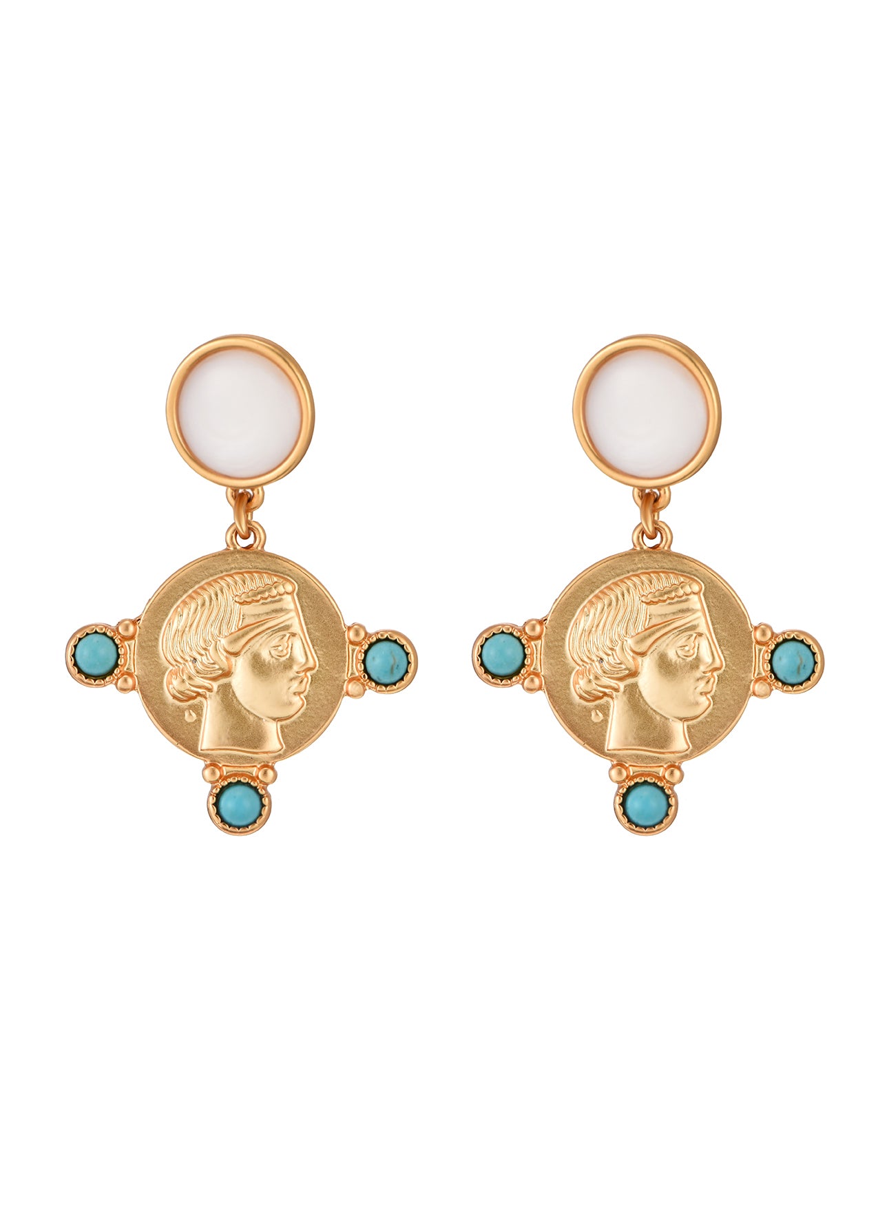 Theo Coin Golden Earrings