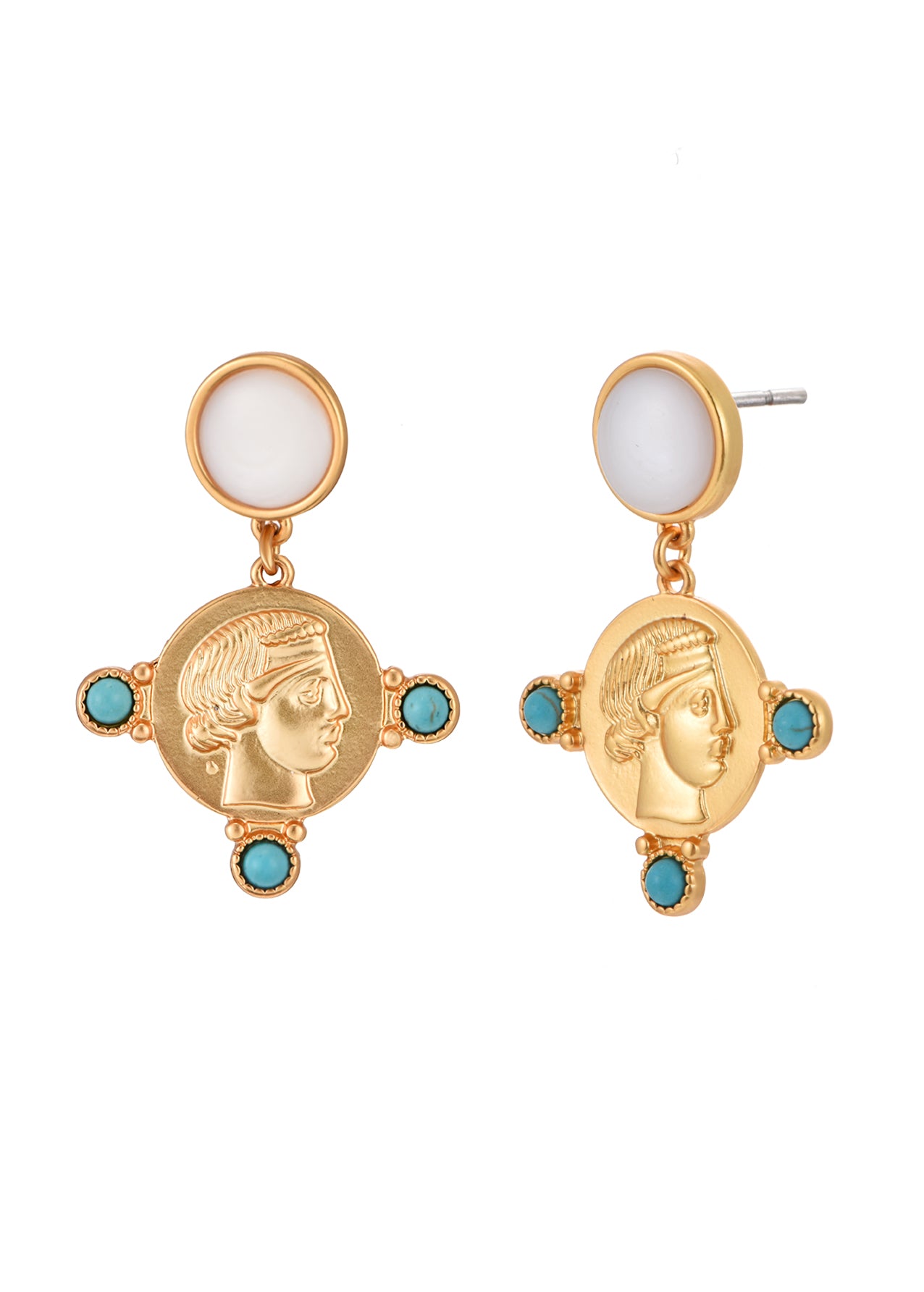 Theo Coin Golden Earrings