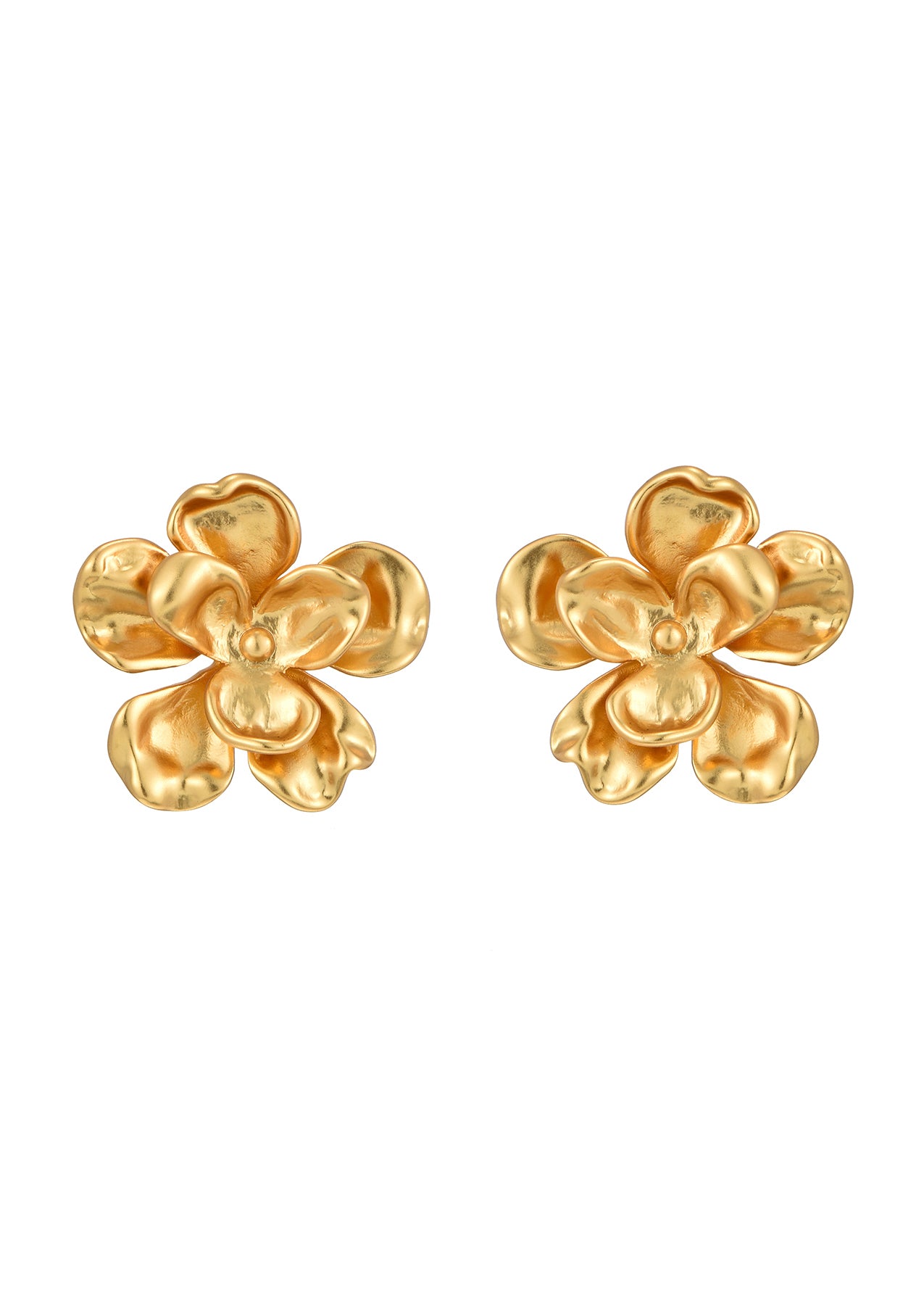 Printemps Golden Flower Earrings