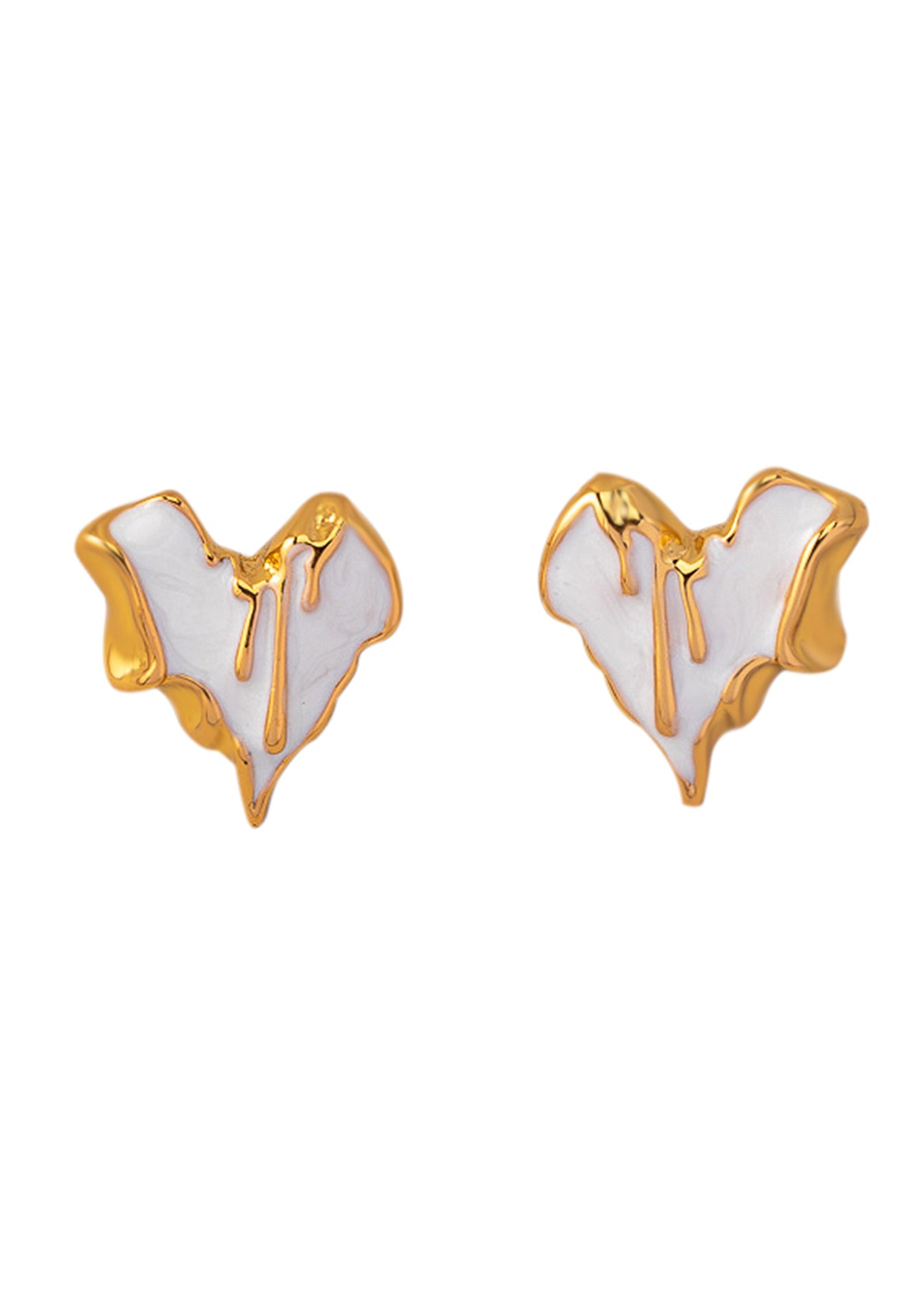 Jackie Melting White Heart Earrings