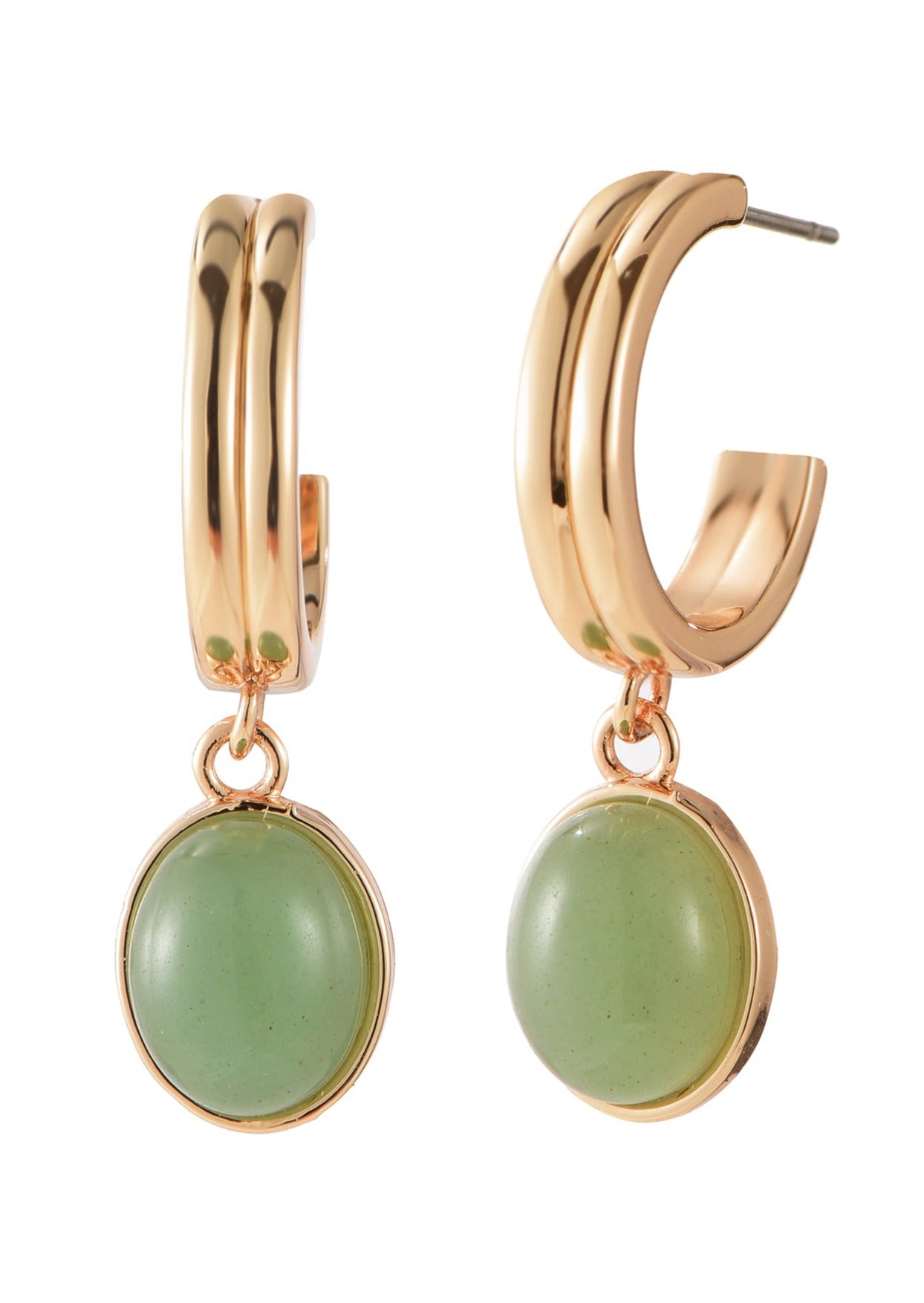 Jaded Jade Golden Earrings