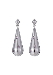 Belle Water Drop Pink Dream Silver Earrings