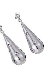 Belle Water Drop Pink Dream Silver Earrings