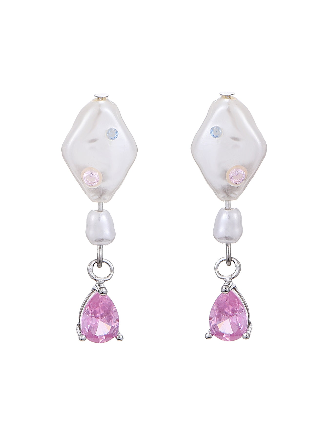 Peggy Pink Pearl Star Earrings