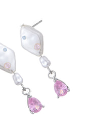 Peggy Pink Pearl Star Earrings