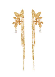 Wonderland Butterfly Golden Earrings