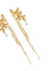 Wonderland Butterfly Golden Earrings