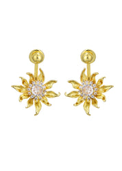 Van Sunflower Golden Earrings