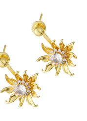 Van Sunflower Golden Earrings