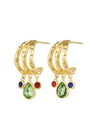 Maggie Colorful Golden Earrings