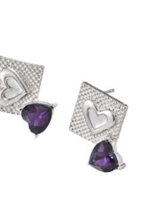 You Are My Pill Purple Silver Earrings