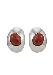 Tamara Red Silver Earrings