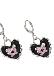 Diane Black Pink Heart Earrings