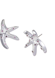 Coco Dancing Seastar Pink Silver Earrings