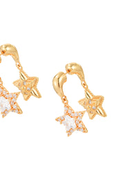 Double Star Earrings - Golden
