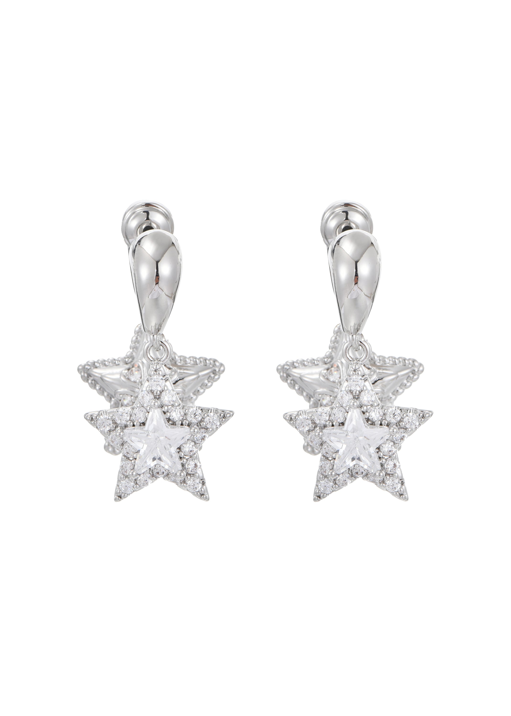 Double Star Earrings - Golden