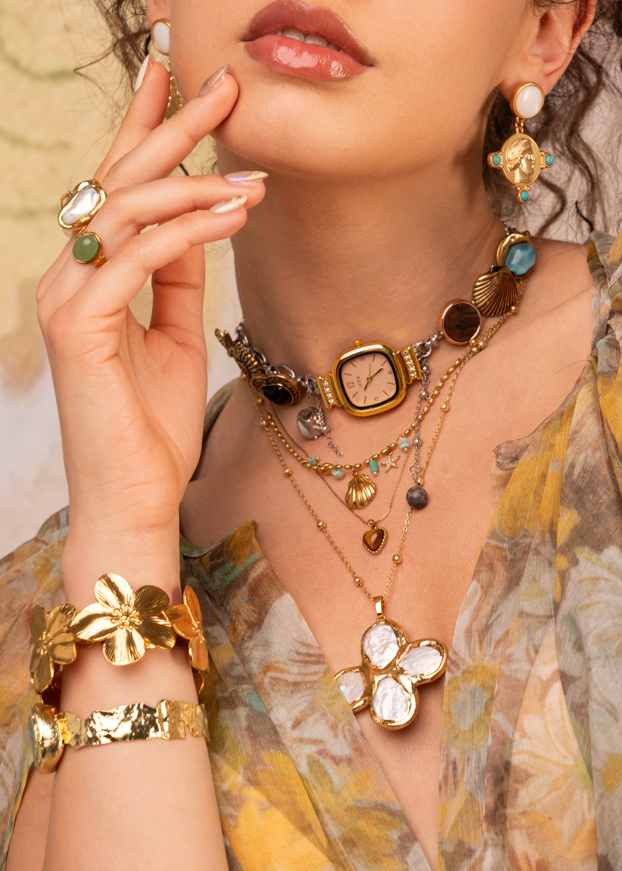 Jungle Flower Siesta Golden Bracelet