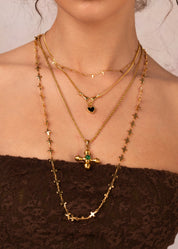 Pauline Cross Golden Long Necklace