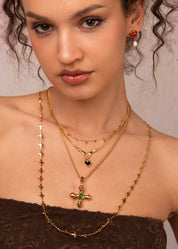 Pauline Cross Golden Long Necklace