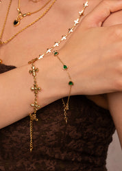 Henri Gothic Cross Golden Bracelet