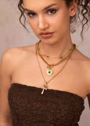 Glittering Ankh Golden Necklace