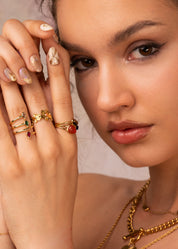 Jinn Colorful Stones Golden Ring