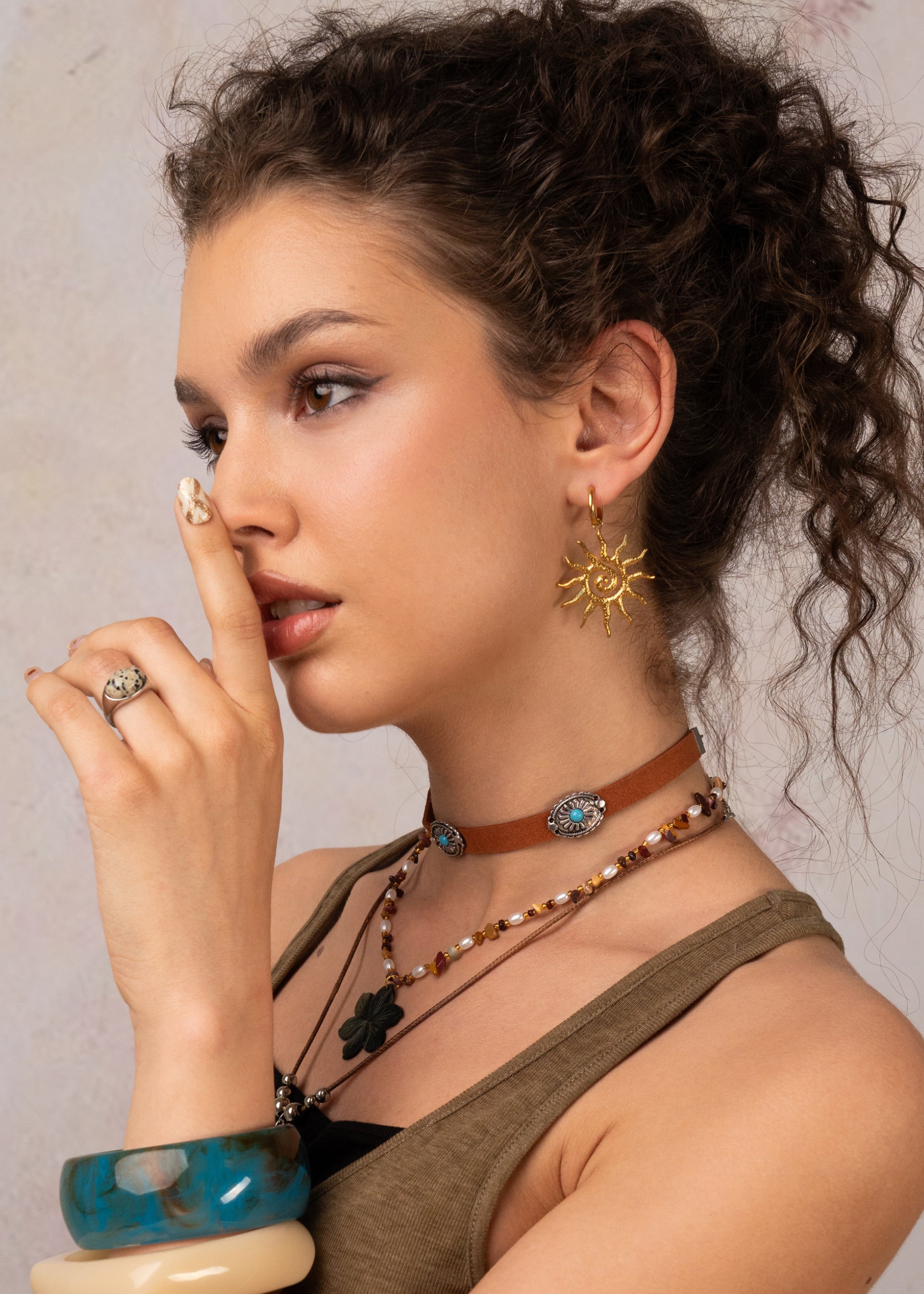 Soleil Sun Golden Earrings