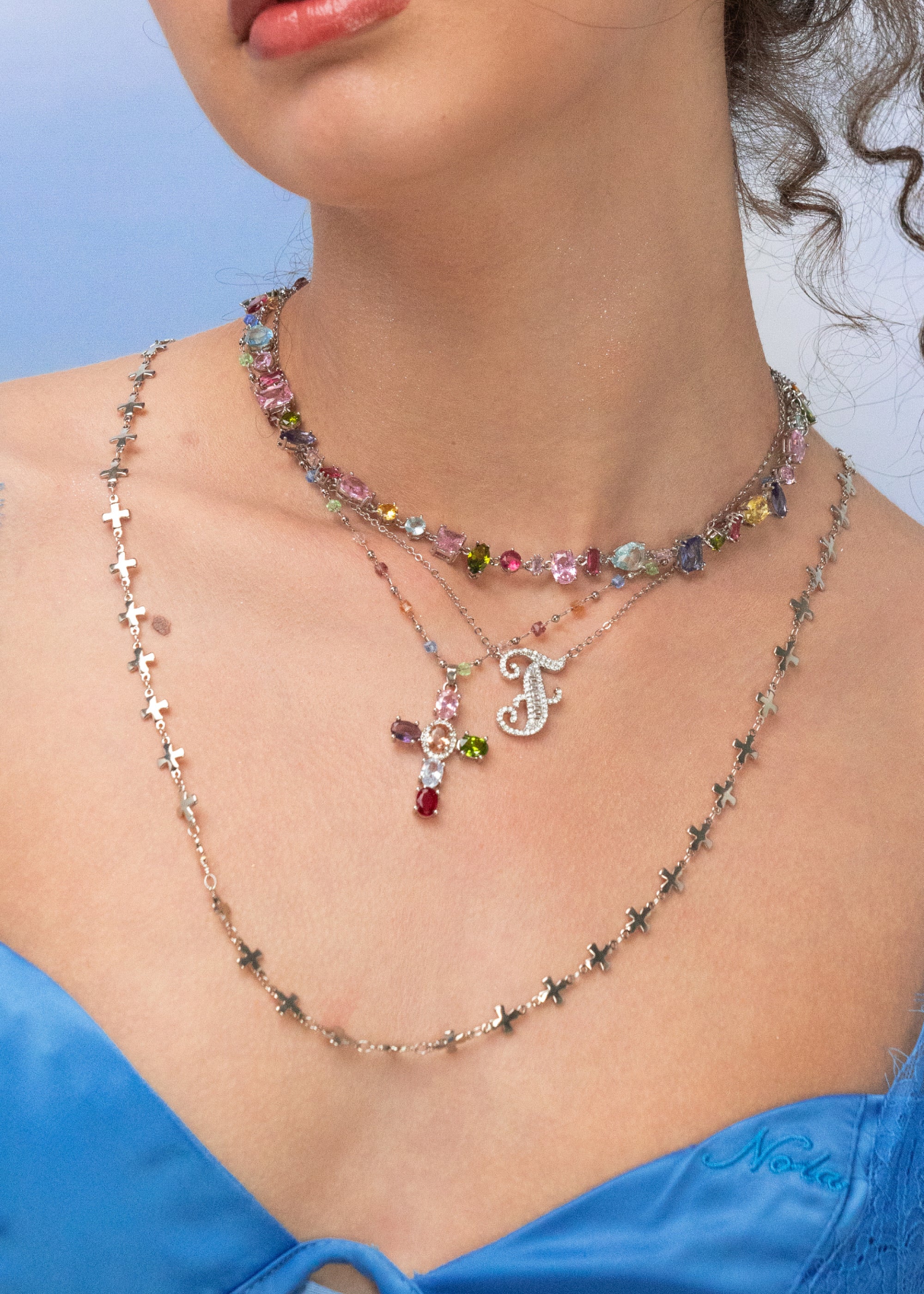 ☆TATIANA☆ Silver 925 collage beads necklace NZ2450 Silver Bead Necklace Sterling Silver | eBay