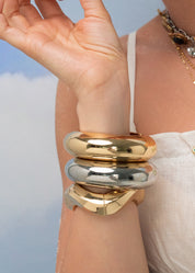 Tann Chunky Bangles Bracelet - Golden B