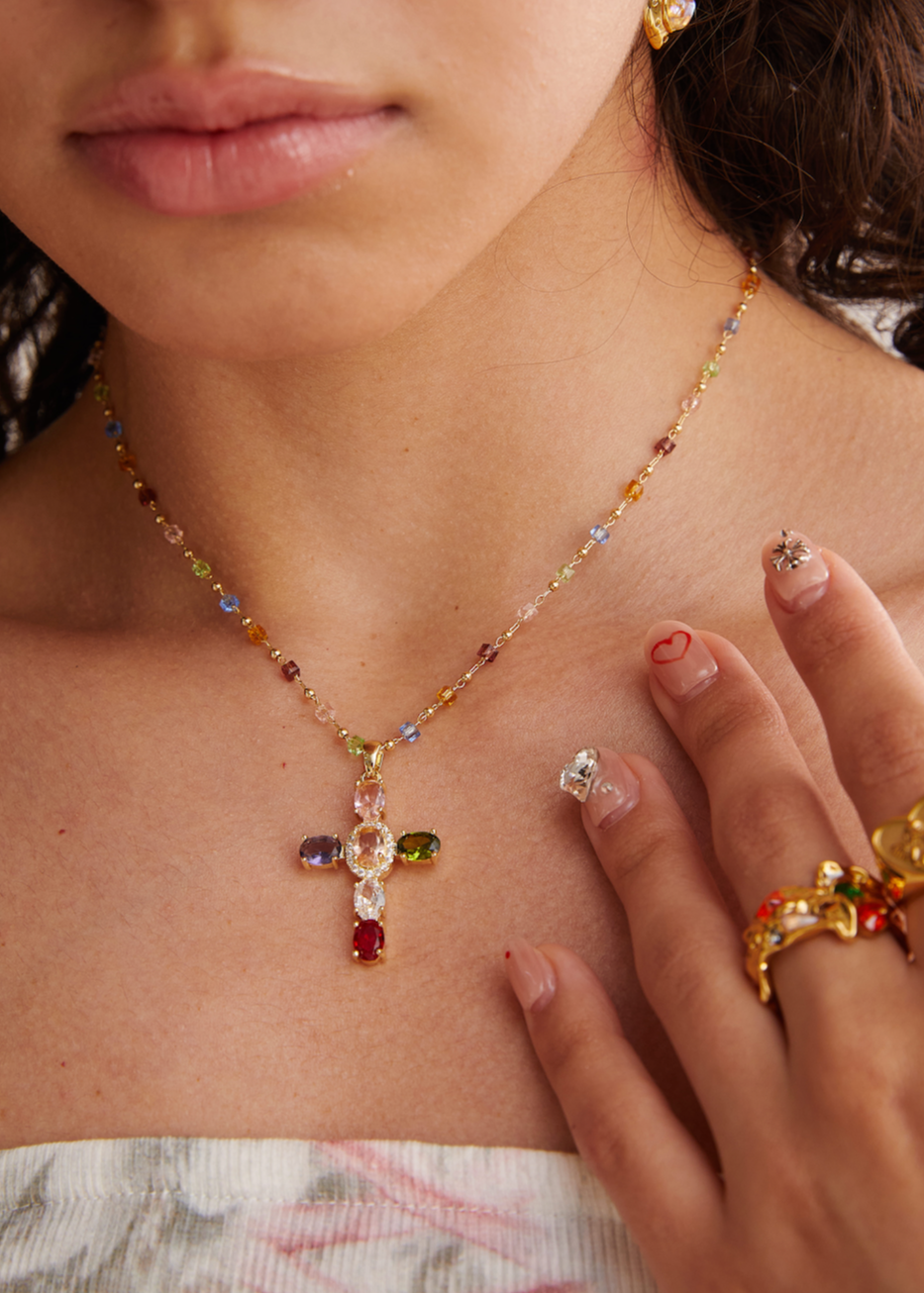 GeraldineColorfulCrystalCrossGoldenNecklace.png