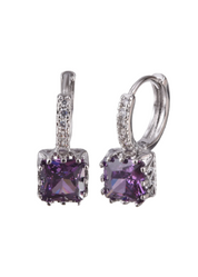 Pendientes Cube Suger de diamantes morados