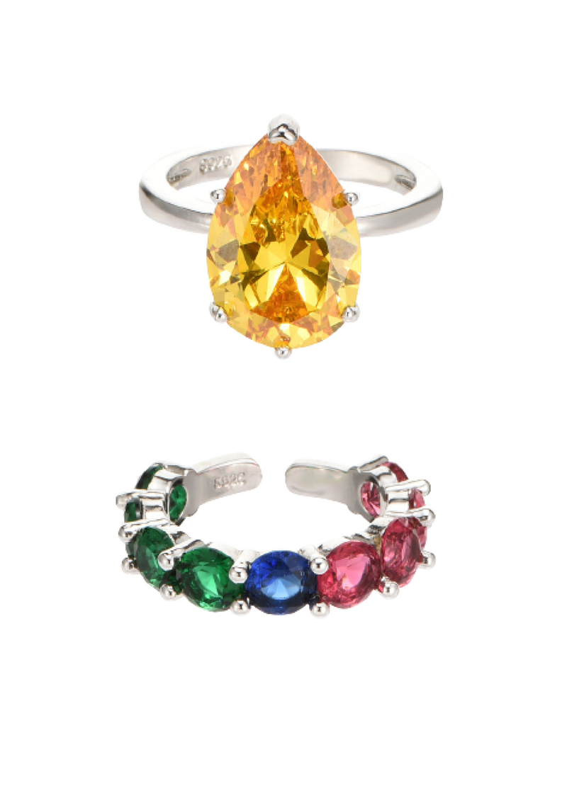 Aimee Colorful Rings Set