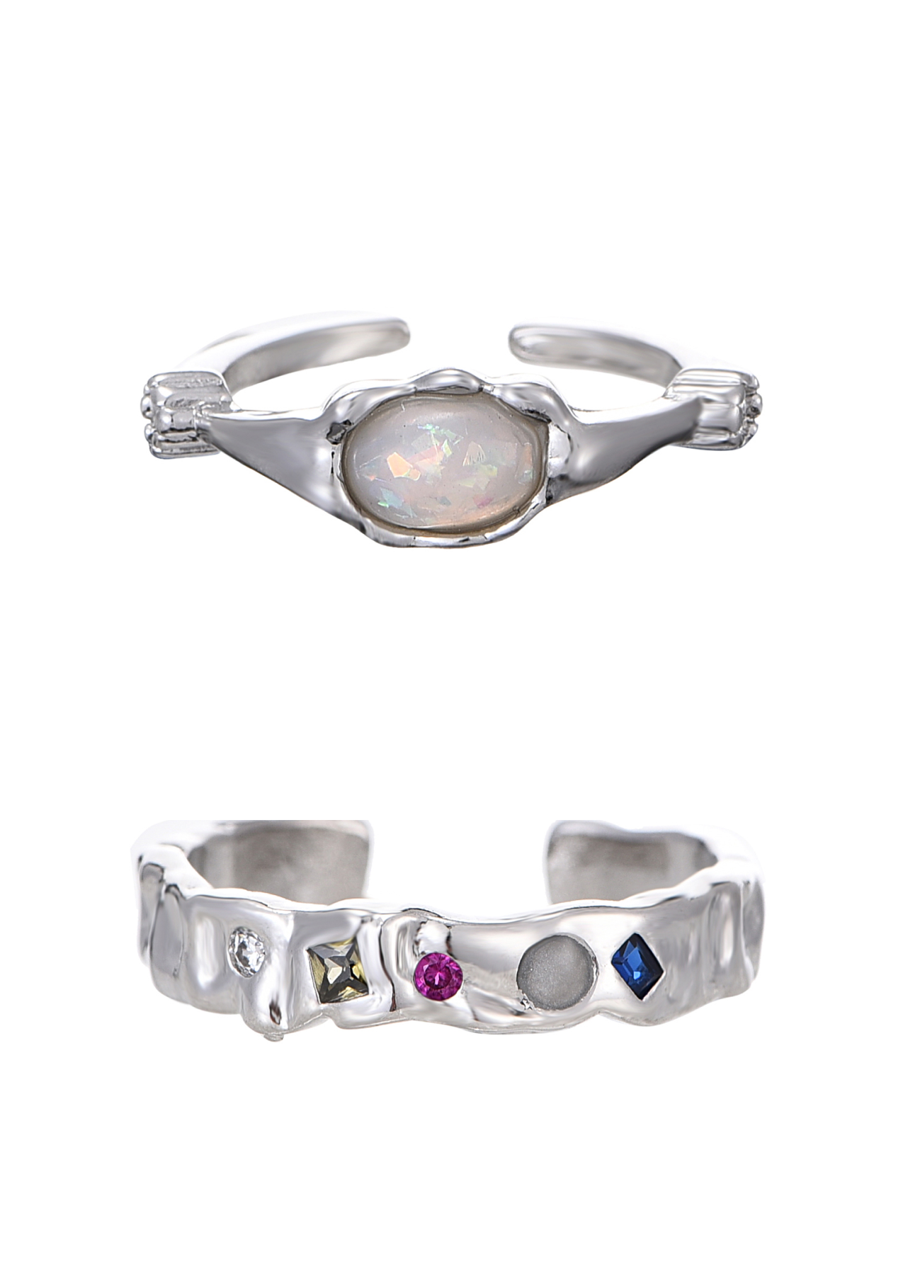 Zarah Space Silver Rings Set