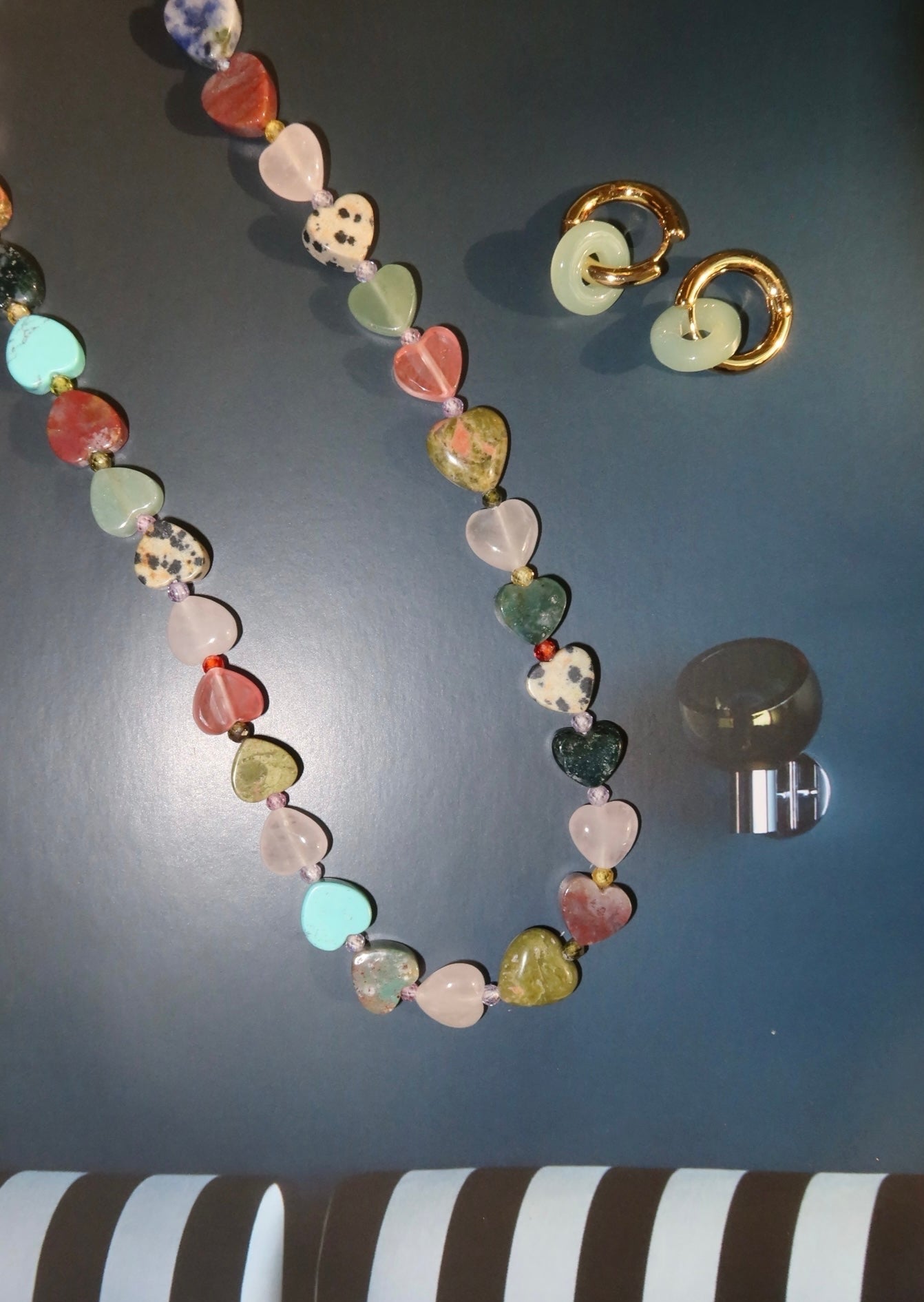 Lola Colorful Natural Stone Heart Necklace