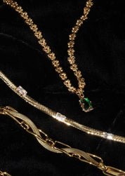 Kay Emerald Green Stone Golden Necklace