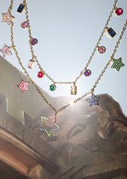 Dixie Colorful Cystal Golden Necklace