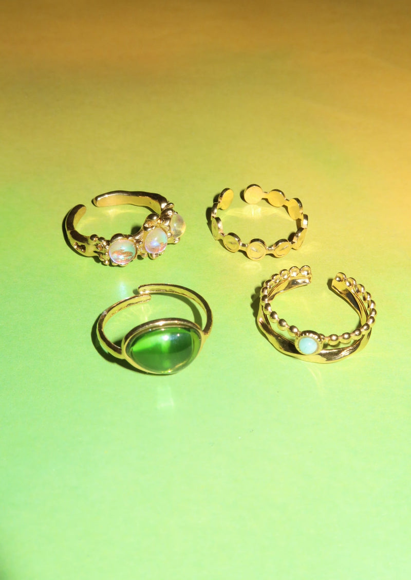 Casarse con anillo dorado de piedra lunar